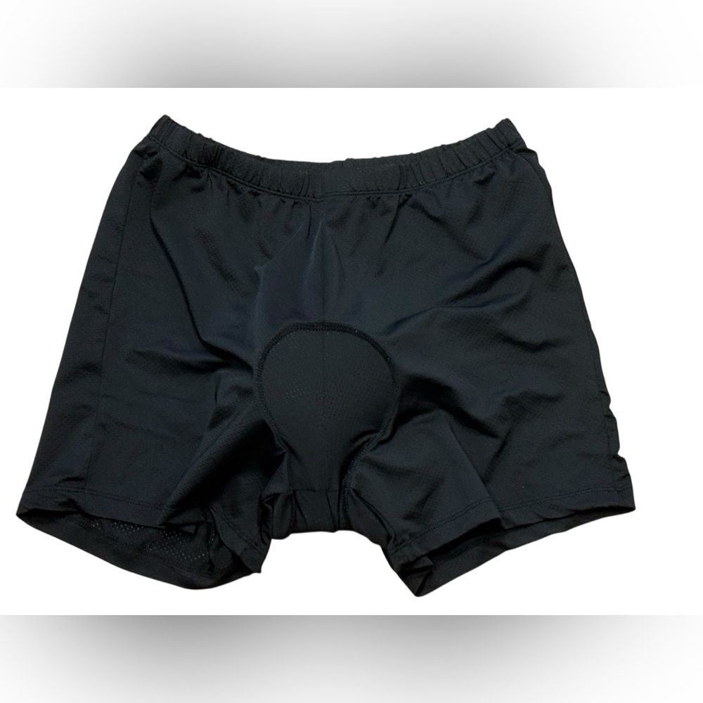 Black Padded Cycling Shorts with Breathable Mesh Panels Size Medium / Large